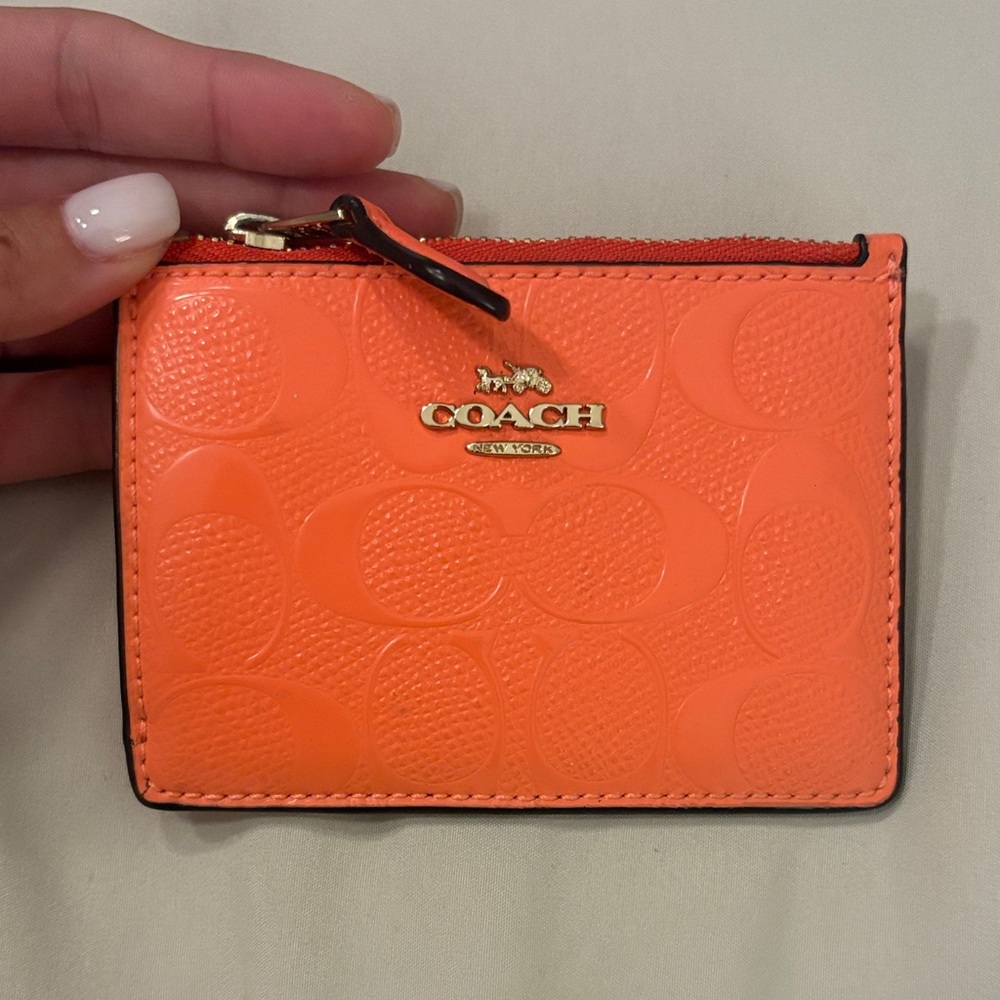 Coach Vibrant Orange Card Holder